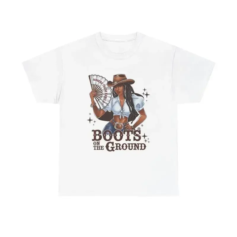Boots On The Ground T Shirt Womens Vintage Retro Cotton