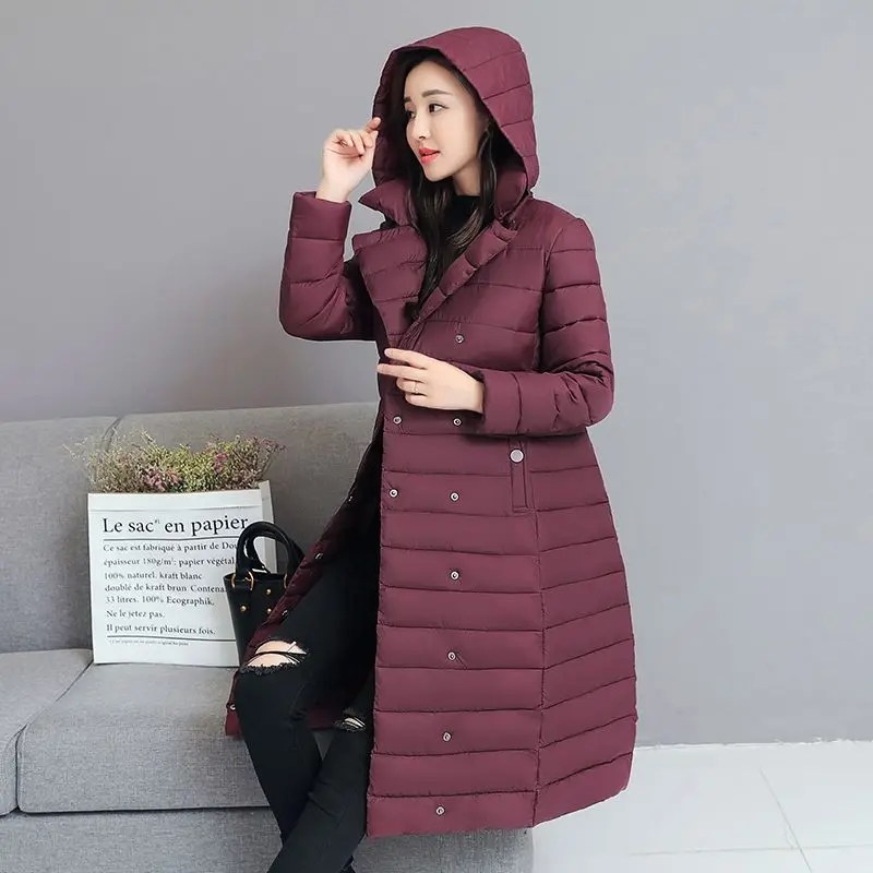 Women's Clothing New Korean Cotton Coat Belt Mid-length Cotton Jacket Lightweight Outerwear Slim Quilted Down Cotton Jacket