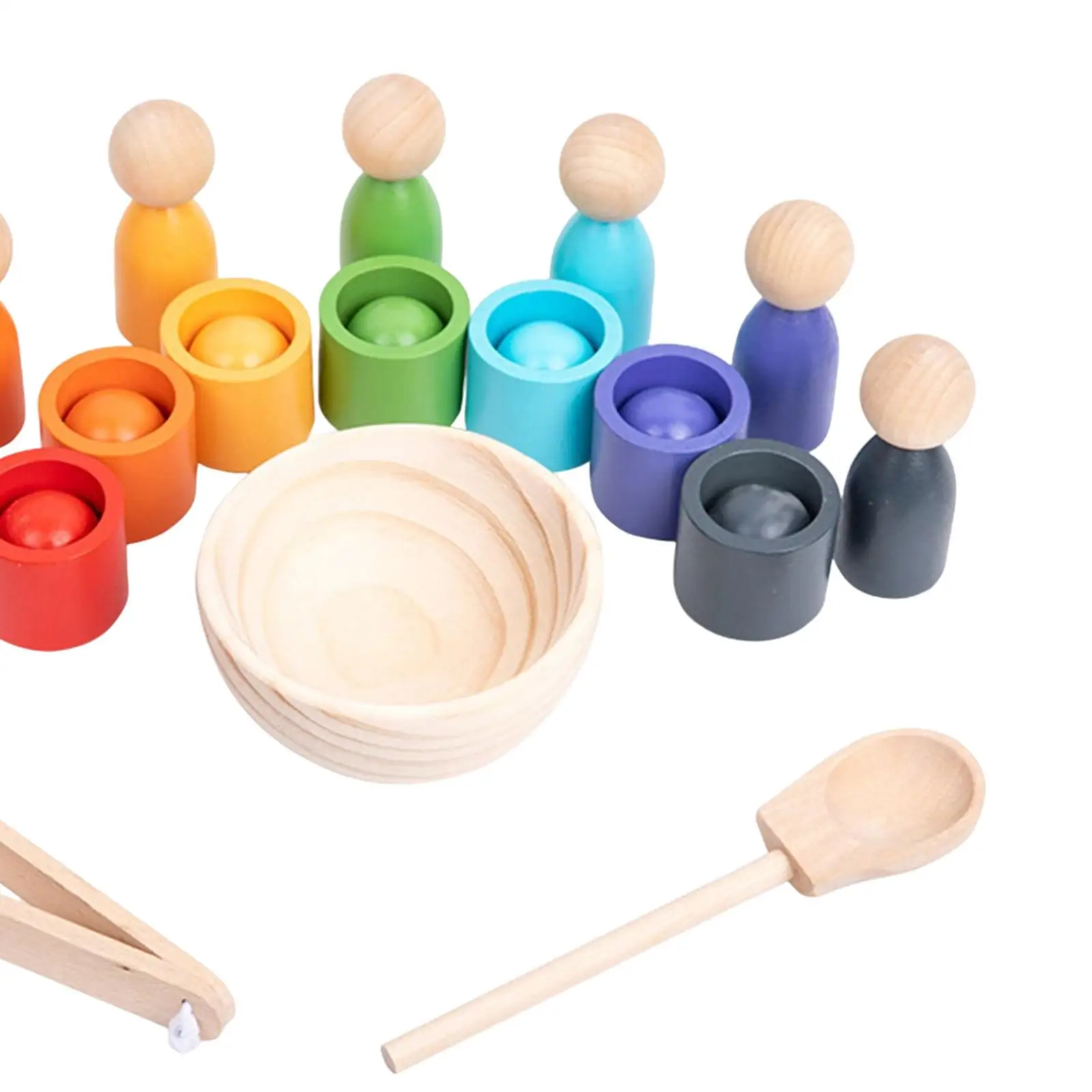 Balles en tasses pour bébé Montessori, 7 Classification, jouets sensoriels préscolaires, entraînement, jeu logique, motricité Fine