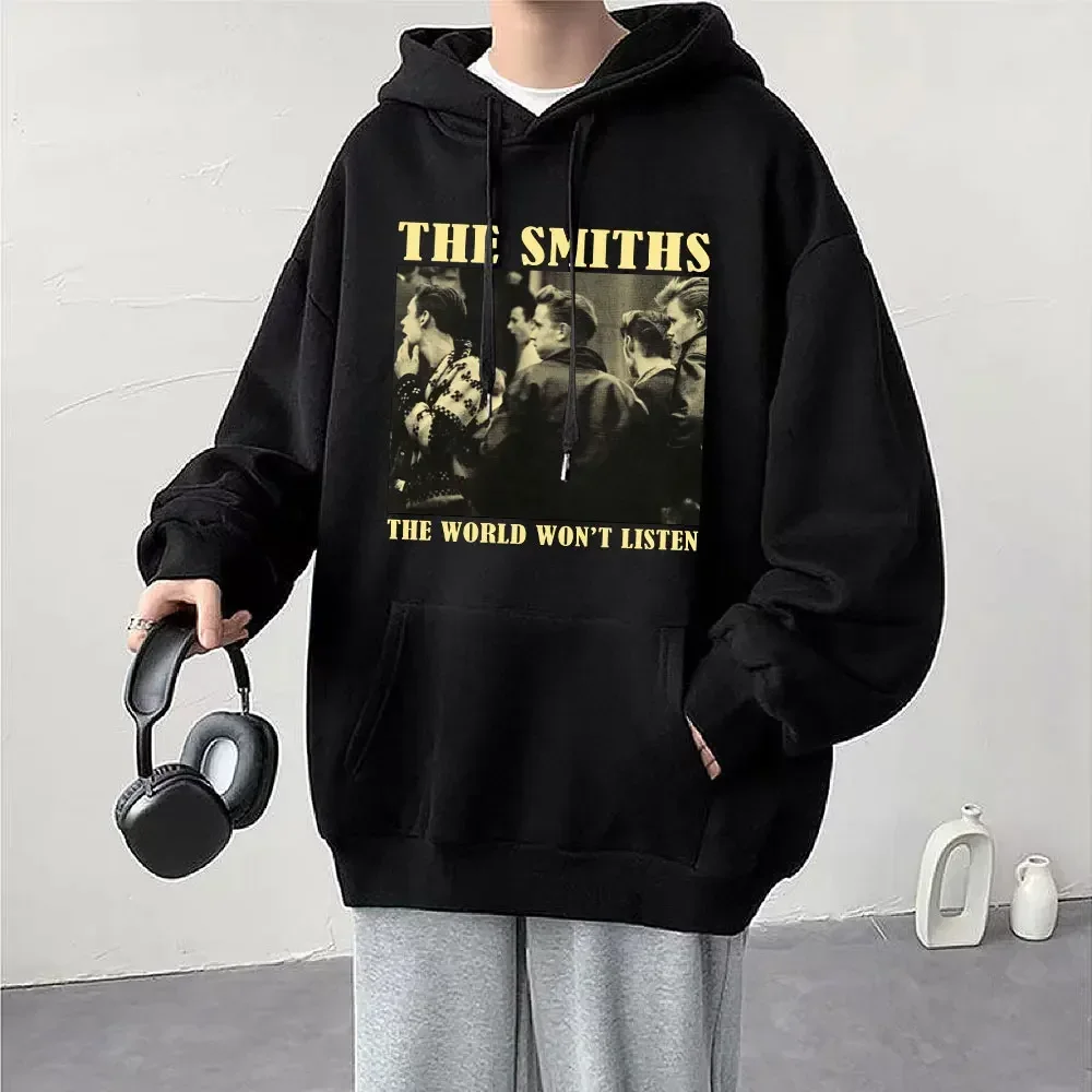 Rock Band The Smiths Print Vintage Hoodies 1980 Morrissey Men Women Sweatshirt Oversized Hip Hop Gothic Casual Streetwear Hoodie