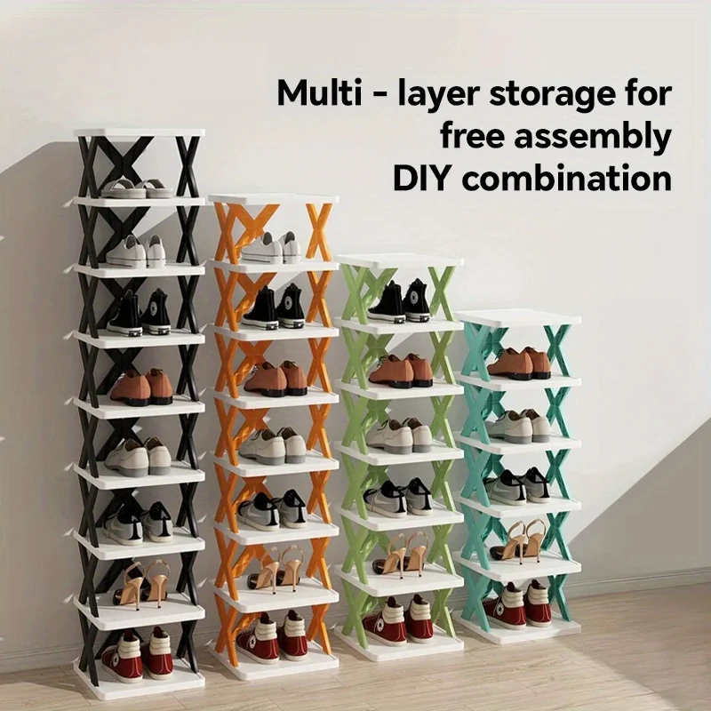 رف أحذية مكون من 9 طبقات - يمكنه تخزين 9 أزواج من الأحذية. رف أحذية عمودي موفر للمساحة. رف أحذية عالي وضيق لممر المدخل #2