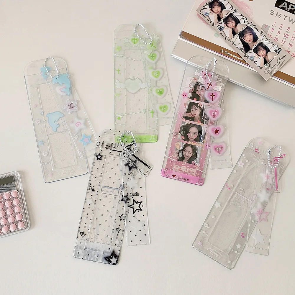 

Sweet Girl Star, Four-grid Card Cover, Star Chasing Transparent Strip Bag Pendant Card Cover.