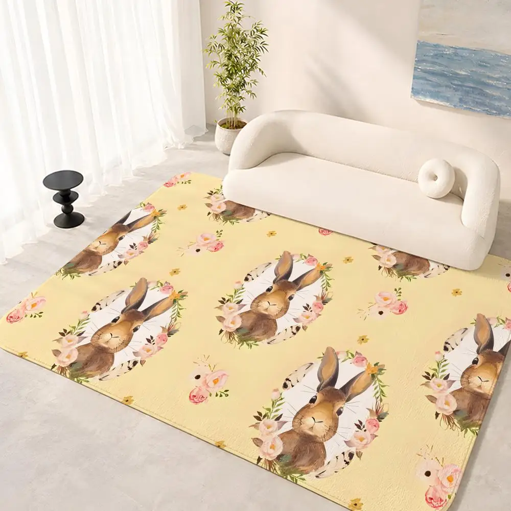P-Peter Rabbit printing Floor Mat Floor Mat Soft Flannel Non-Slip Door  Rug for Living Room