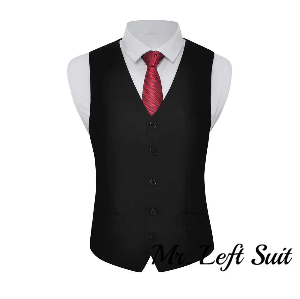 Men's Formal Suit Vest Slim Fit Waistcoat Business Vest for Suit Tuxedo