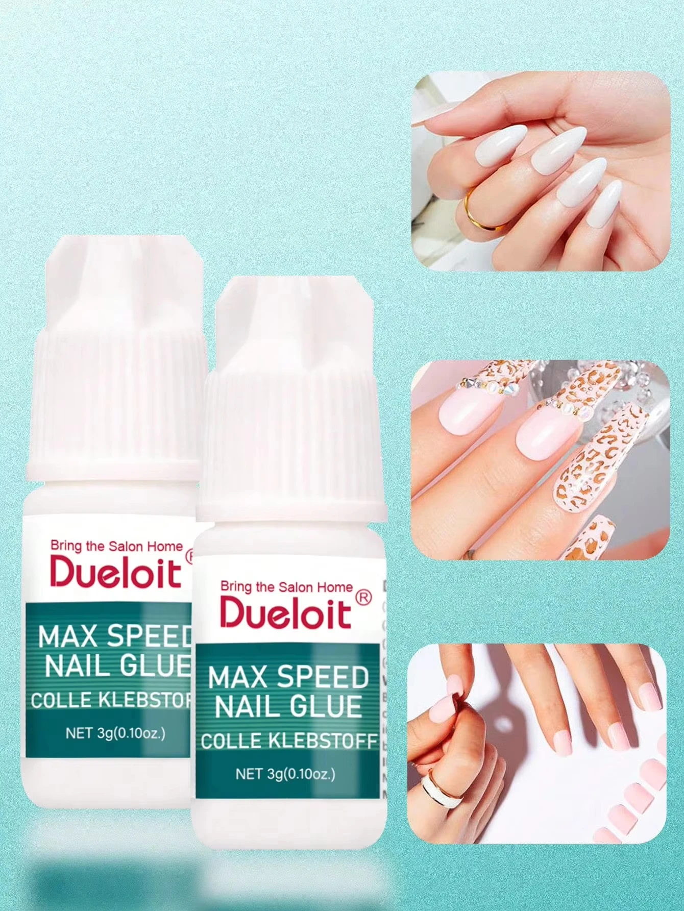 Max Speed Nail Glue Professional Salon Grade, Fast Drying Instant Strong Hold Nail Adhesive for Acrylic Nails Fake Nail Tips Press On Nails Nail Extensions, Quick Bond Precision Tip Nail Glue for Home DIY Salon Nail Art Broken Nail Repair, Mini Travel Siz