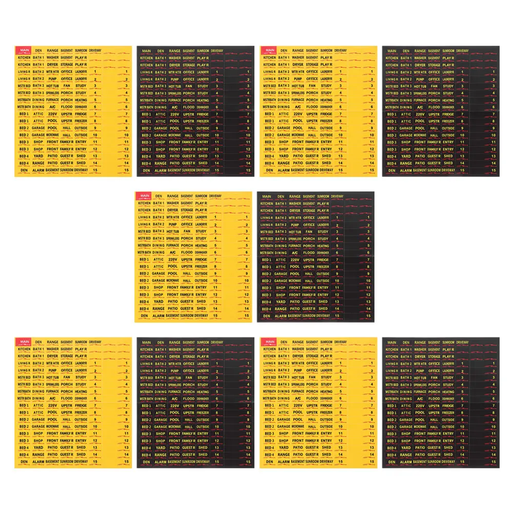 

10 Sheets Circuit Breaker Tags Simple Electric Labels Switch Sticker Paper Self Adhesive Fuse Box Safety Identification Stickers