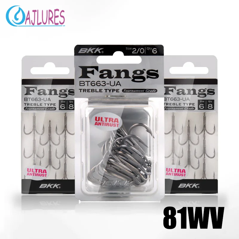 

5Packs Treble Fishing Hooks BKK BT663-4X 8# 6# 4# 2# 1# 1/0# 2/0# 3/0# Anti-Rust Coating Sea Fishing Hooks Big games
