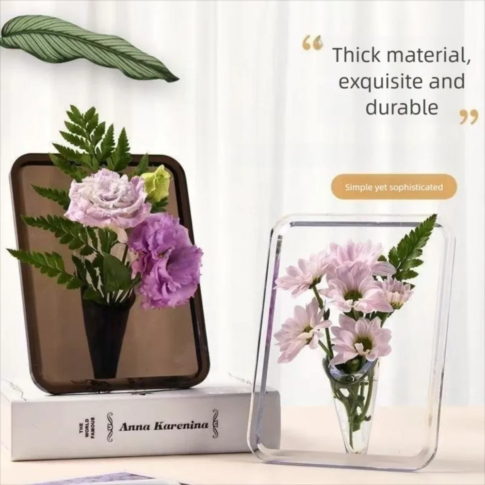

Creative Acrylic Photo Frame Vase Transparent Fresh and Dried Flower Flower Container Hydroponic Flower Vase Home Ornaments