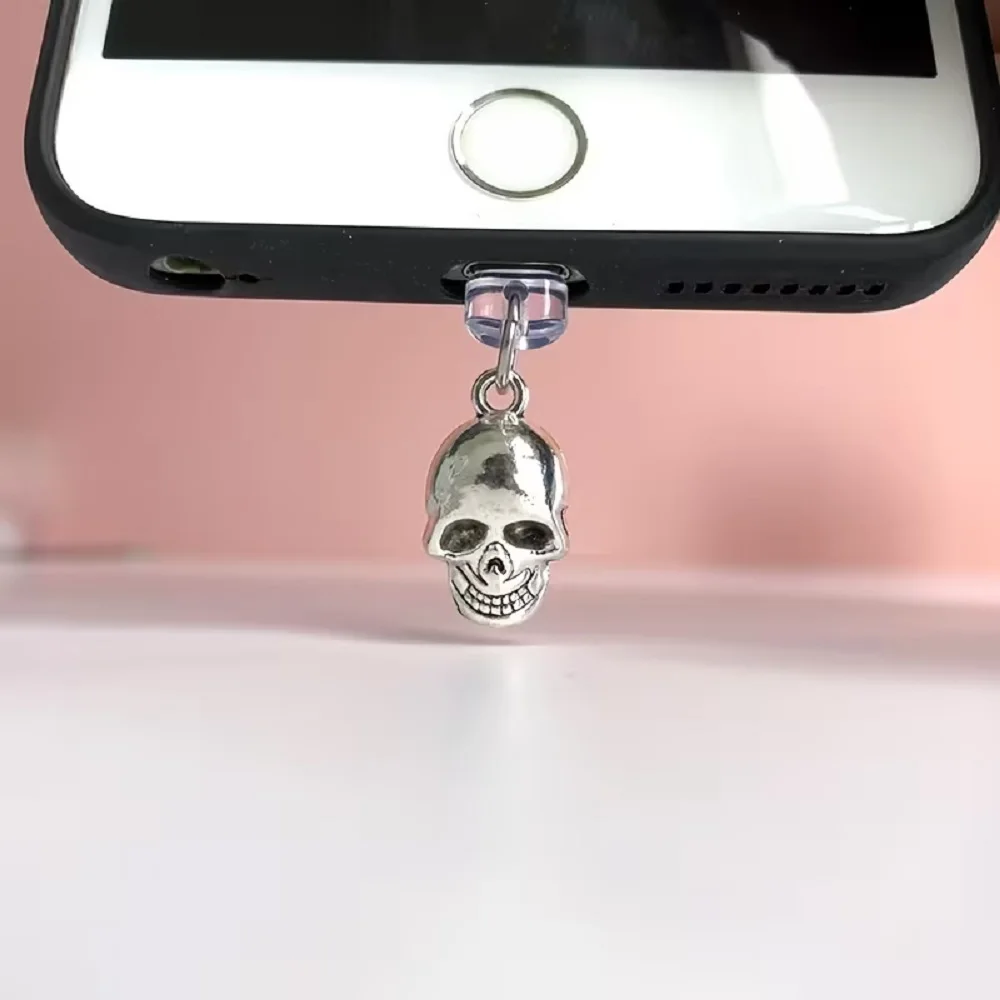 

1pc Alloy Skull Phone Dust Plug - Decorate Your Phone, Protect Your Charging Ports Suitable for many phoens