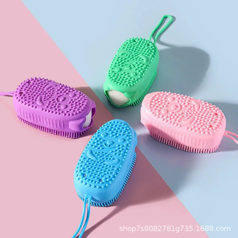 

Двусторонняя щетка для ванны с пузырьками для массажа спины, отшелушивания и очищения, мощный инструмент для ванны.