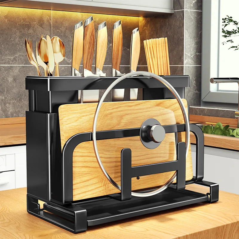 Multipurpose Knife Holder Kitchen Rack Home Countertop Cutting Board Rack Cutting Board Knife Integrated Storage Rack