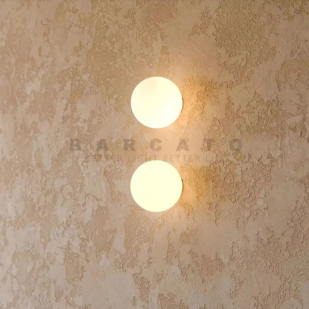 Modern White Wall Lamp G9 Ball Glass Wall Sconce for Home Bathroom Mirror Living Room Bedroom Wall Decorative Interior Lights