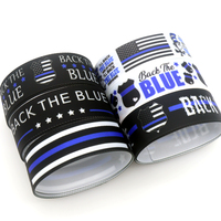 DHK 50yards Back To Blue Printed Grosgrain Ribbon Accessories Material Headwear Decoration DIY Sewing Craft S1912