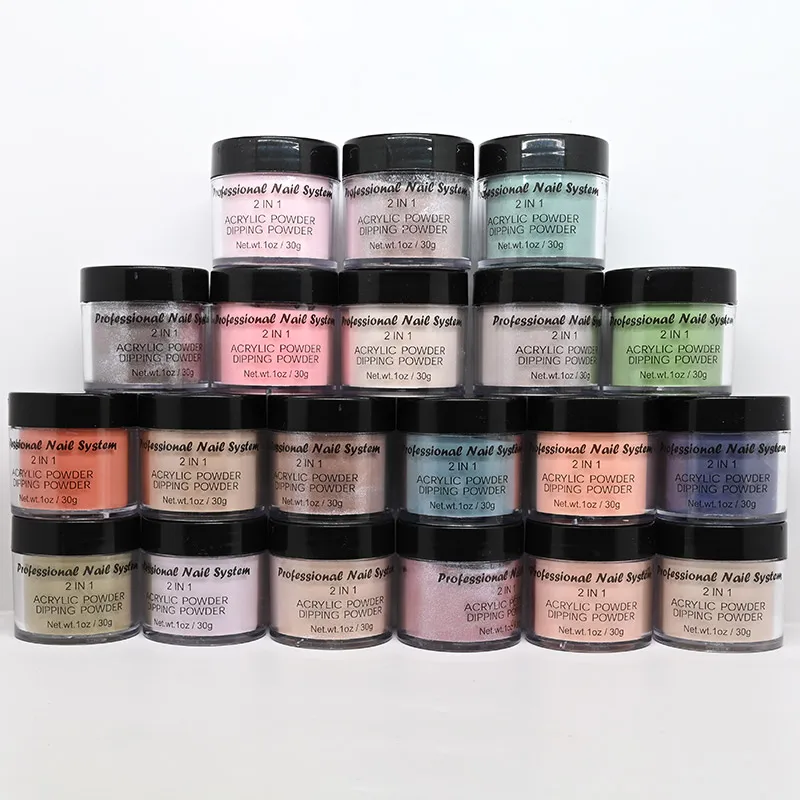 Polvo acrílico y de inmersión colorido, purpurina para extensión de uñas, decoración para tallado de uñas, 1 onza