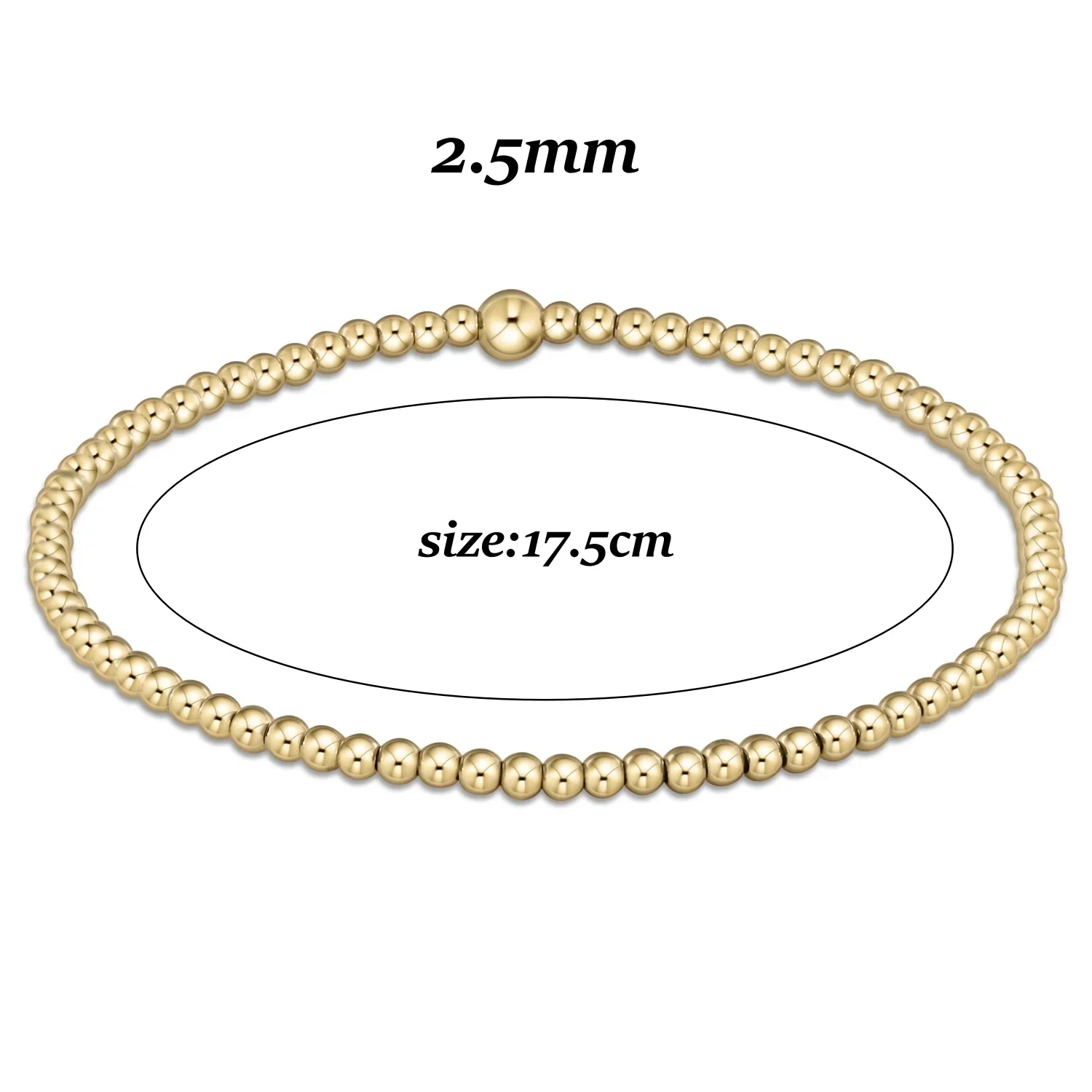 Goldperlen-Stretch-Armbänder für Damen, 18K vergoldet, stapelbar, modischer Schmuck, trendiges Accessoire für Party und Alltag. – Detail 3