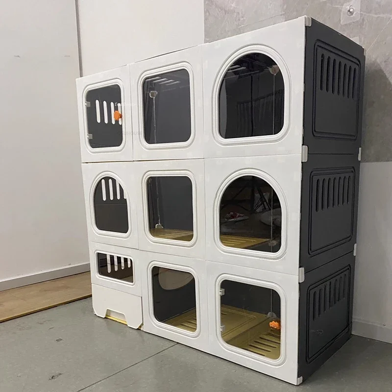 Transparent Cats Cages  Indoor Multi-storey Pet Villa Litter One Super Large Space Cage House with Pulley Pet Product