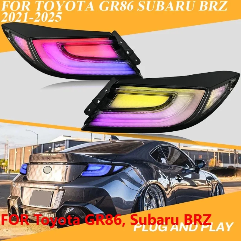 

Pair Smoke RGB LED Tail Lights For Toyota GR86 For Subaru BRZ 2021-2025 Rear Lamps