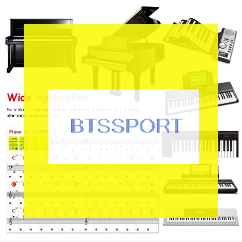 

Наклейки для фортепиано на 54/61/88 клавиш, прозрачные ПВХ-наклейки для клавиатуры пианино, наклейки-ноты для электронной клавиатуры, аксессуары