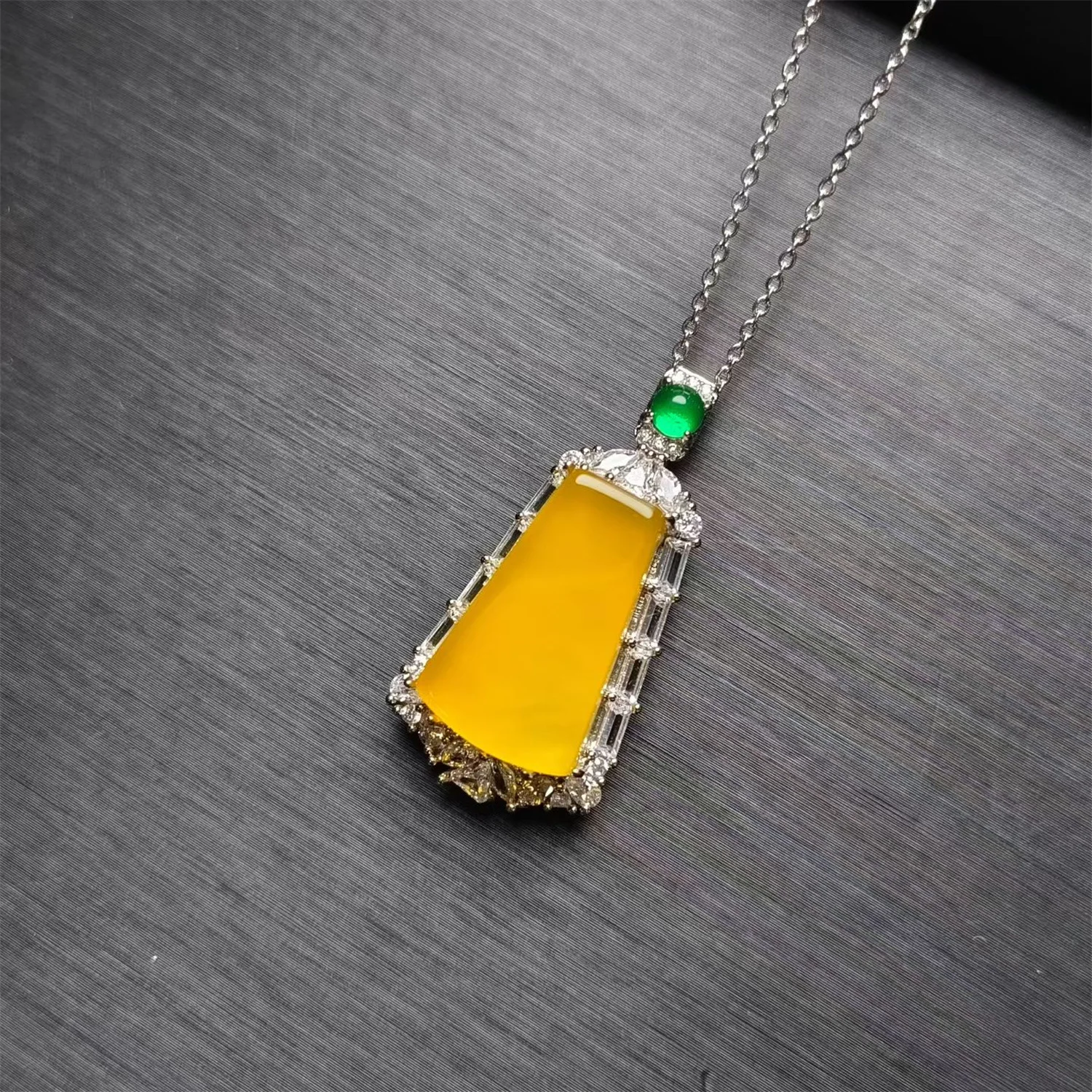 Natural ice type jade pulp no trouble pendant inlaid necklace pendant gift Party travel attire fashionable temperament 6