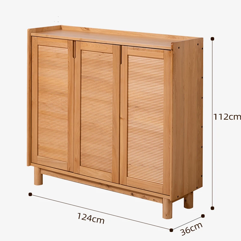 

Solid wood shoe cabinet household living room door shoe cabinet large capacity multi-layer storage locker cypress