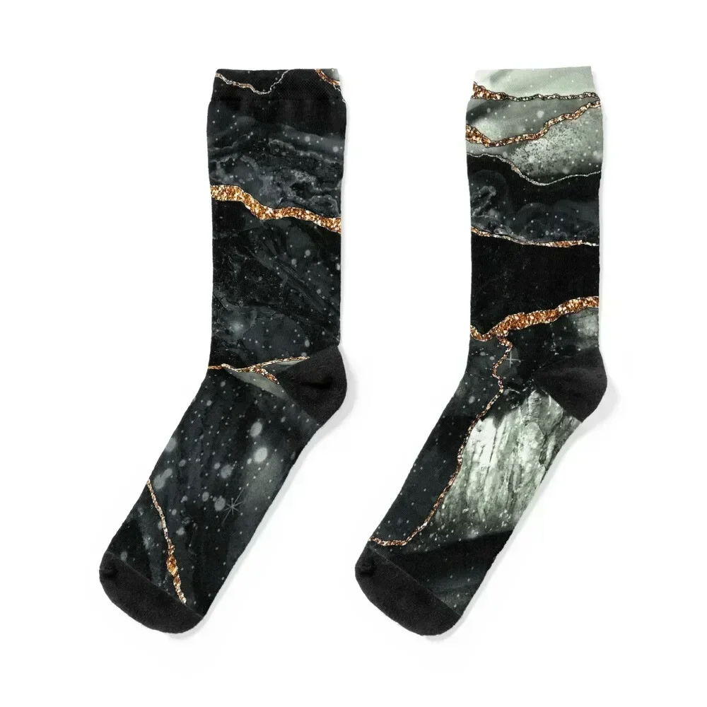 

black and gold Socks Wholesale winter gifts anime Women's Socks Men's