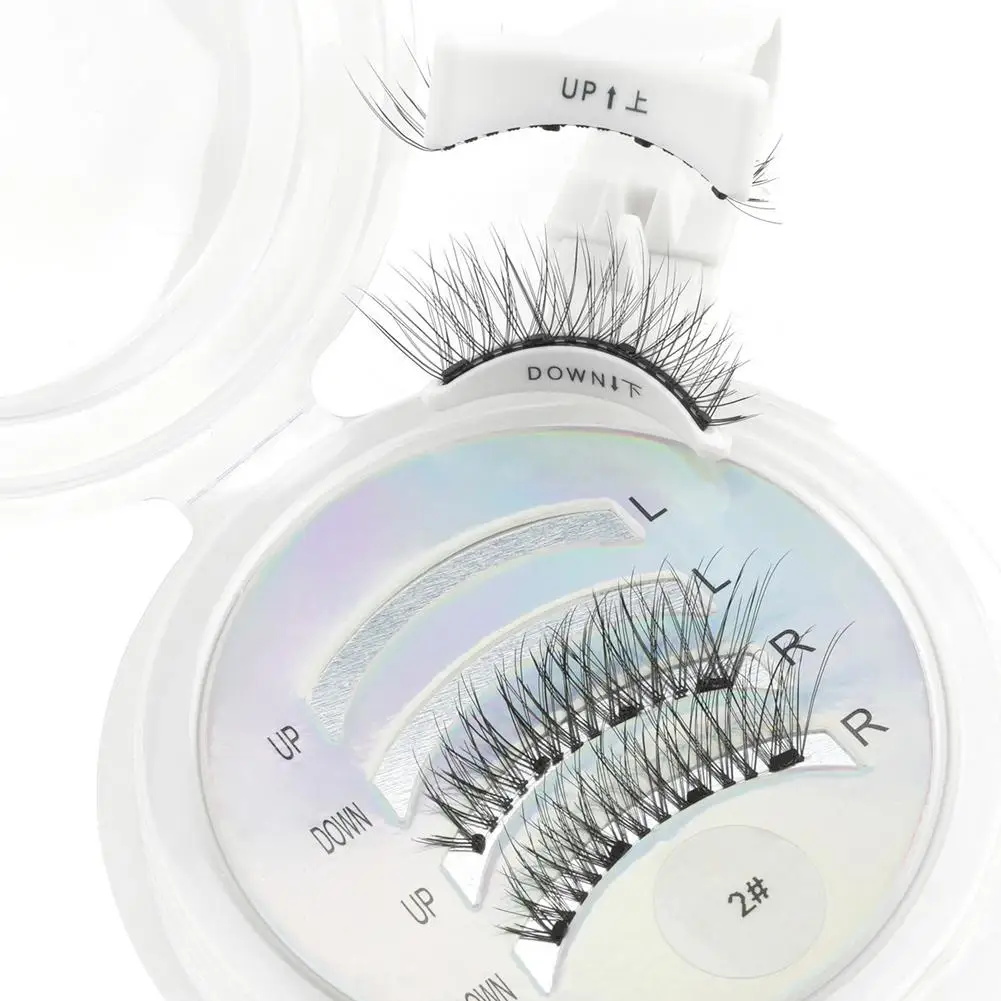 Aucun colle cils magnétiques réutilisable aspect naturel faux cils magnétiques ensemble avec pince à épiler outil moelleux Faux cils de vison nouveau