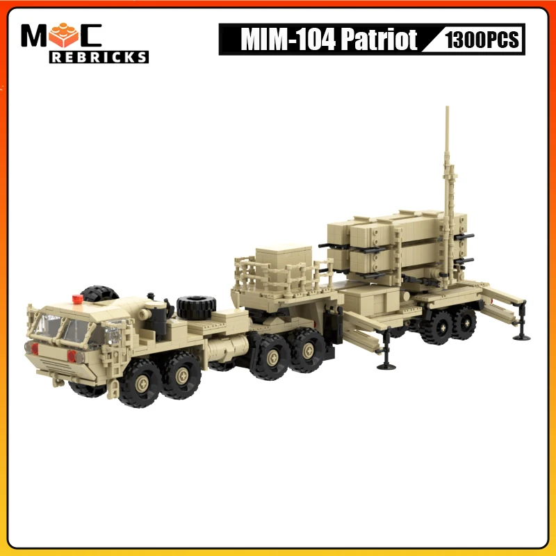 

Military Weapons Anti-aircraft Missile Launch Vehicle Building Blocks MIM-104 Patriot Collector Set Model Technology Bricks Toy