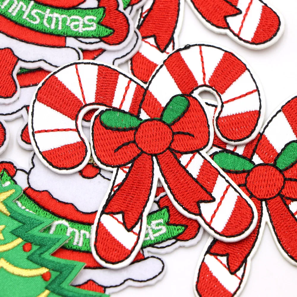 5 Stück/Set Weihnachtsgeschenke Bestickte Aufnäher Zum Aufbügeln Aufnäher Zum Aufnähen Applikationen DIY Benutzerdefinierte Namensabzeichen Dekor Reparatur-Aufnäher – Detail 5