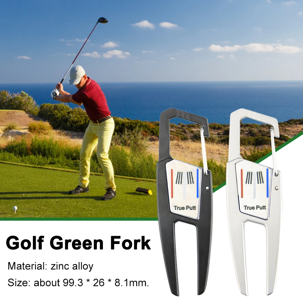 Przenośny golfowy zielony widelec Pomoc treningowa Pitch Groove Cleaner Zinc Alloy Golf Putting Green Wielofunkcyjne akcesoria sportowe do gry w golfa