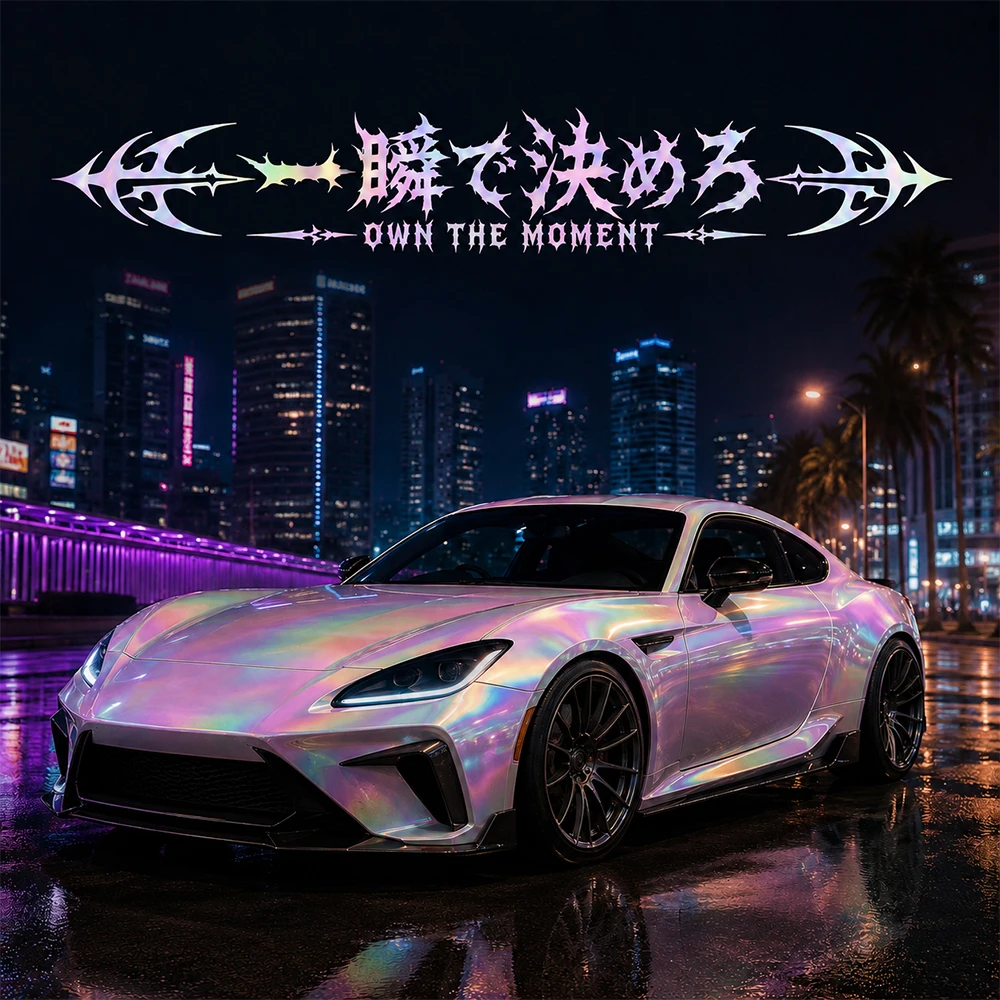 Own The Moment Gothic Japanese Text JDM Car Stickers Decoration Windshield Banner Accessories Waterproof Vinyl Decal