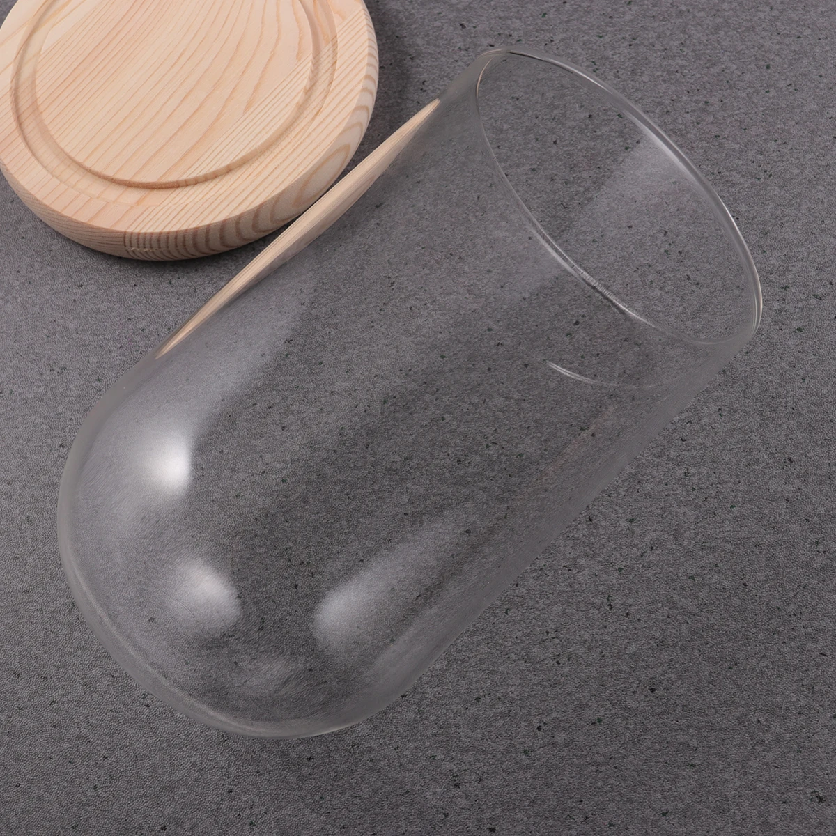 Glass Cover Dome Flower Jar Bell Cloche Transparent Display Case For Base Stand Book Domes Table Centrepiece Home Desk Decor