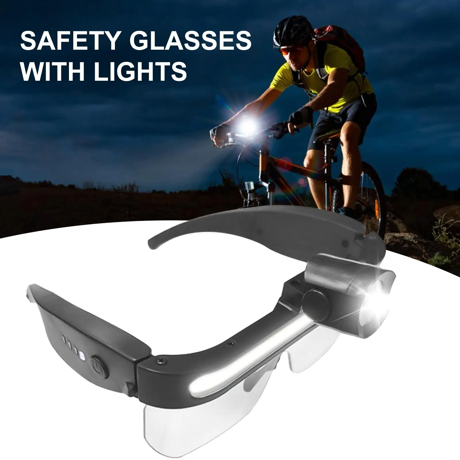 

Защитные очки с подсветкой, 2-режимные противотуманные очки, очки для ремонта автомобилей для мужчин и женщин, строительная лаборатория, авторемонт под капюшоном