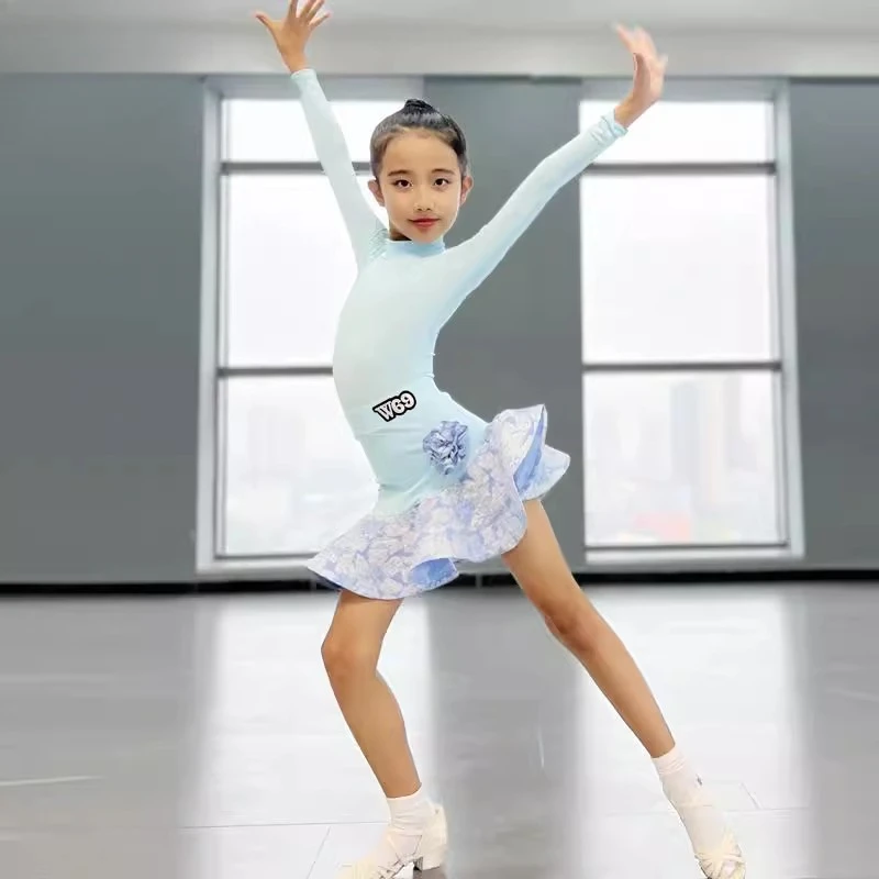 ملابس ممارسة الرقص اللاتيني للأطفال للفتيات ملابس أداء الرقص الاحترافي ملابس الرقص اللاتيني للفتيات