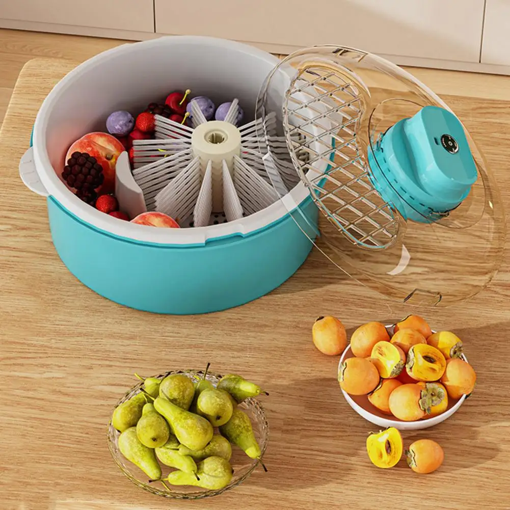 Multifunctional Salad Spinner, Electric/Manual Vegetable Washer 360-Degree Rotation Drainer, Efficient Fruit Cleaner