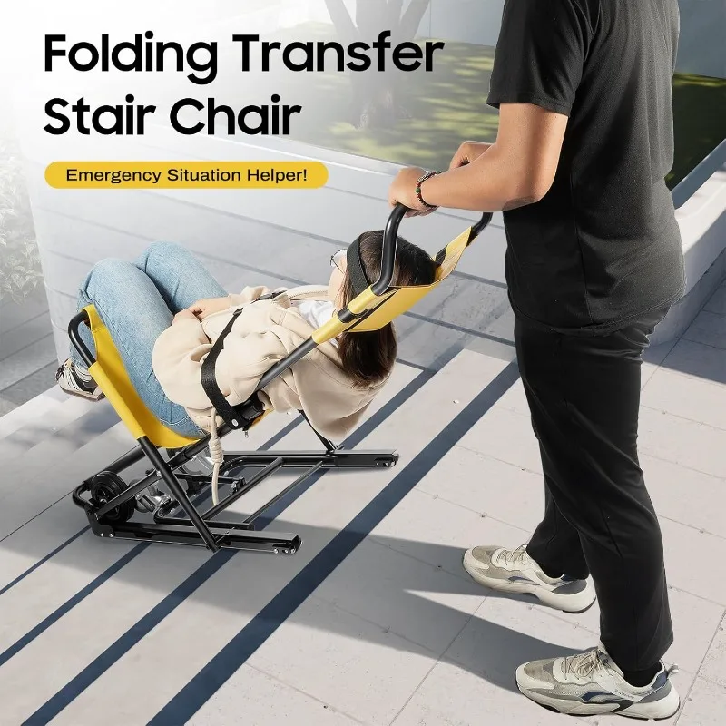 Portable Lift Stair Chair Manual Lift Chair for Elderly Foldable Daily Transfer Evacuation Chair Withstands 350lbs