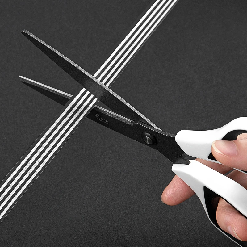 Fizz الفلور المغلفة مقص واحد مقبض مكتب قوس مقص مقياس مكافحة الصدأ مكافحة الحشف مقص Busines السلامة للمدرسة