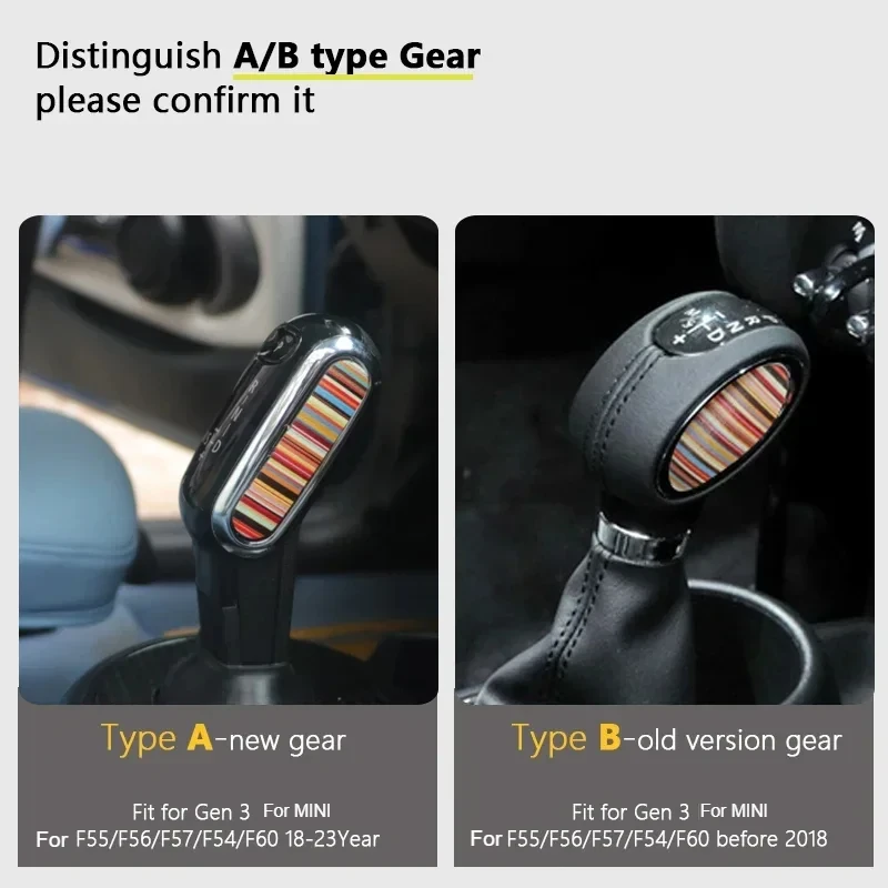 2pcs/set Modified Decorative Patch Gear Lever Head Sticker Car Interior Sticker For Mini Cooper F55 F56 F60 F54 Car Sticker