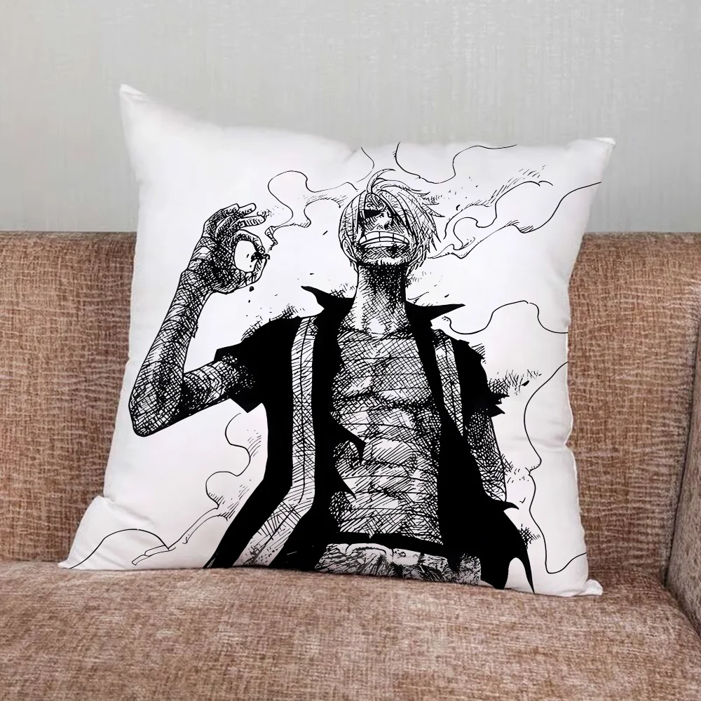 Anime Ones P-Pieces Zoro Pillow Case For Home Bedroom Car Office Decoration Living Room Sofa Cushion Cover Suitable