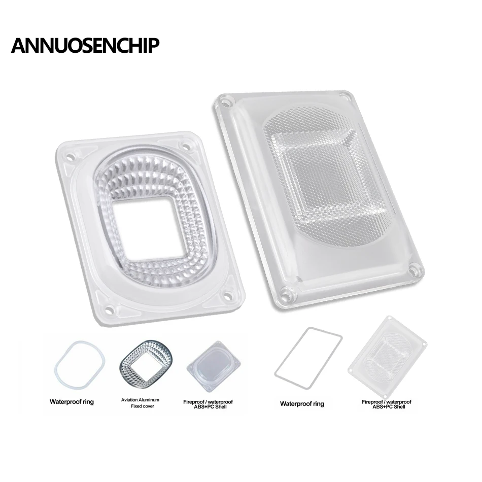 90 120 LED COB Chip PC Lens Reflector Spotlight Cup Impermeável Selado Silicone Anel Tampa Da Lâmpada para DIY Plant Growth Floodlight