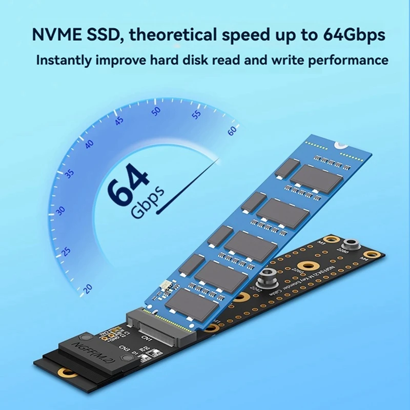 M.2 SSD Verlengkabel M.2(NGFF) Sleutel M Nvme Verlengkabel Extender Ondersteuning 2230/2240/2260/2280 Harde Schijf
