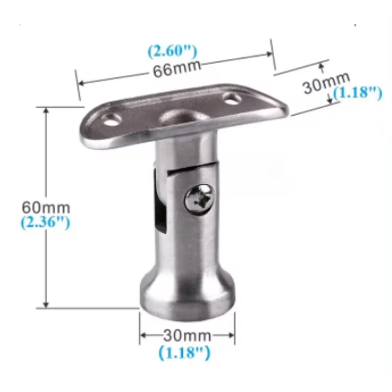 10Pcs Cast 304 Stainless Steel Handrail Post Support Adjustable variable Flat Saddle Bracket