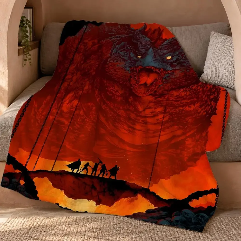 Dungeons & Dragon Throw Double Sided Flannel Throw Blanket Soft Travel Camping Sofa Bed Home