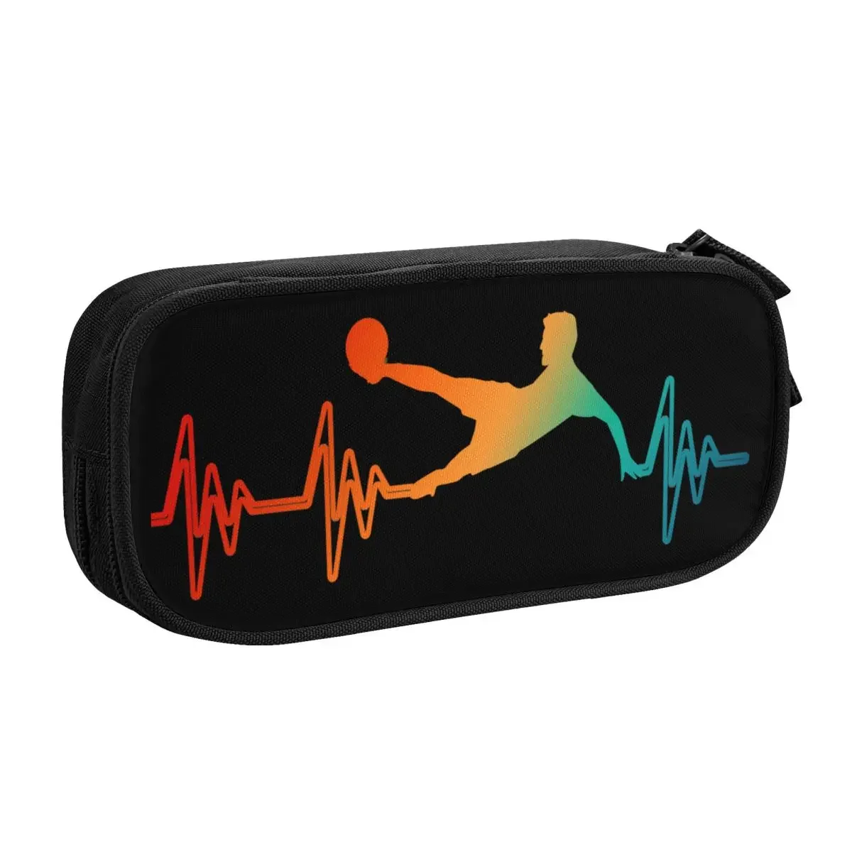 Custom Soccer Heartbeat Korean Pencil Cases Girl Boy Large Storage Player Sport Pencil Box Students Stationery