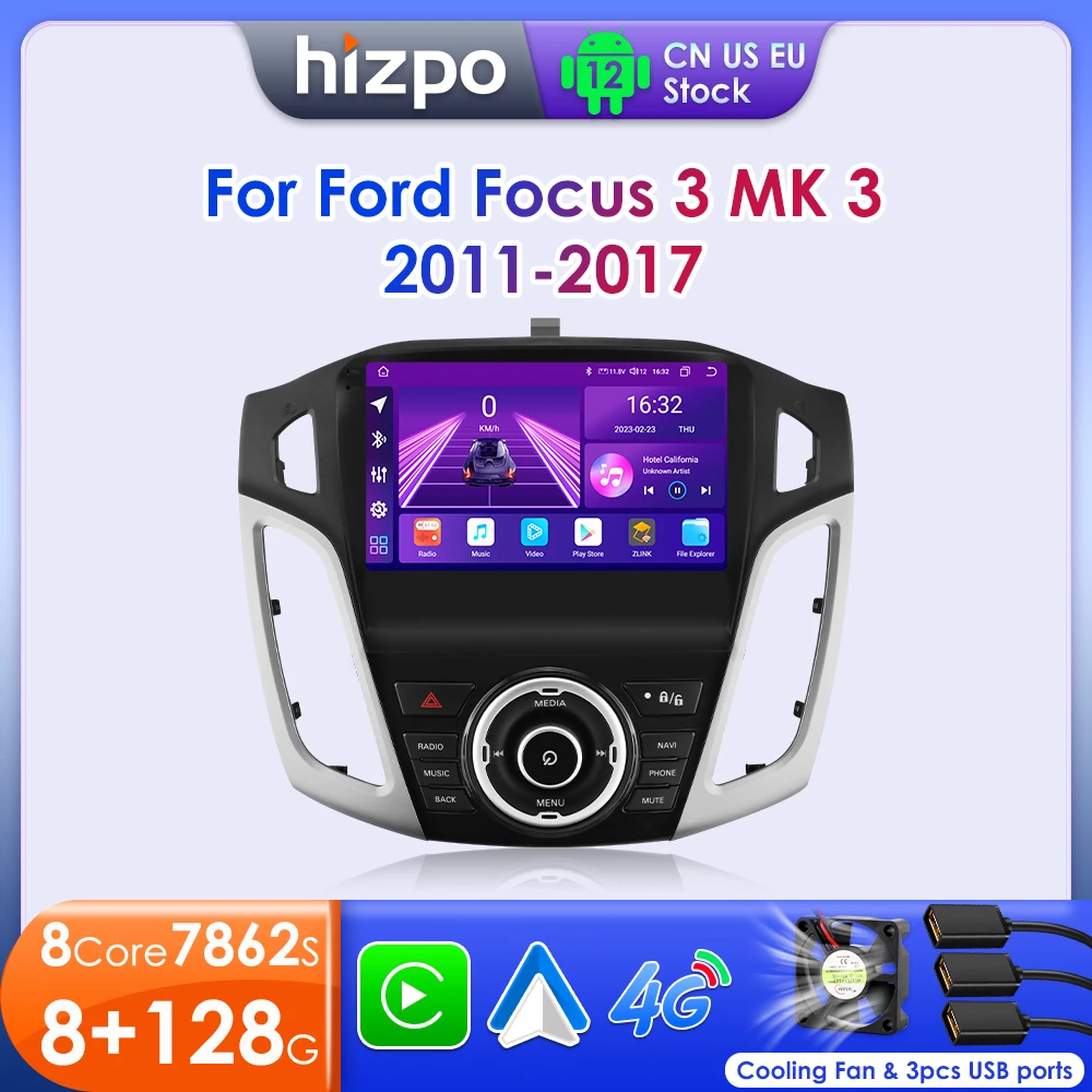 

Hizpo 2 Din Android 12 Car Radios for Ford Focus 3 2011 - 2017 MK3 4G Wifi DSP Stereo Carplay Auto GPS Autoradio Nnavigatore