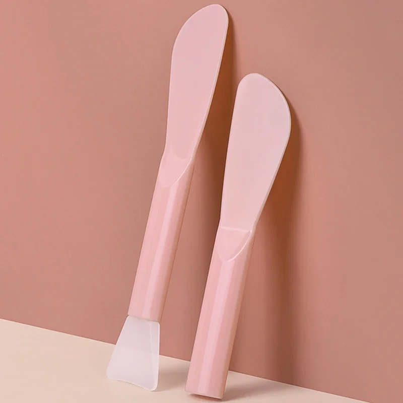 

Makeup Brushes Double Head Facial Mask Brush Pink Silicone Mud Mixing Brush Blender Applicator Cosmetic Beauty Skincare Tools