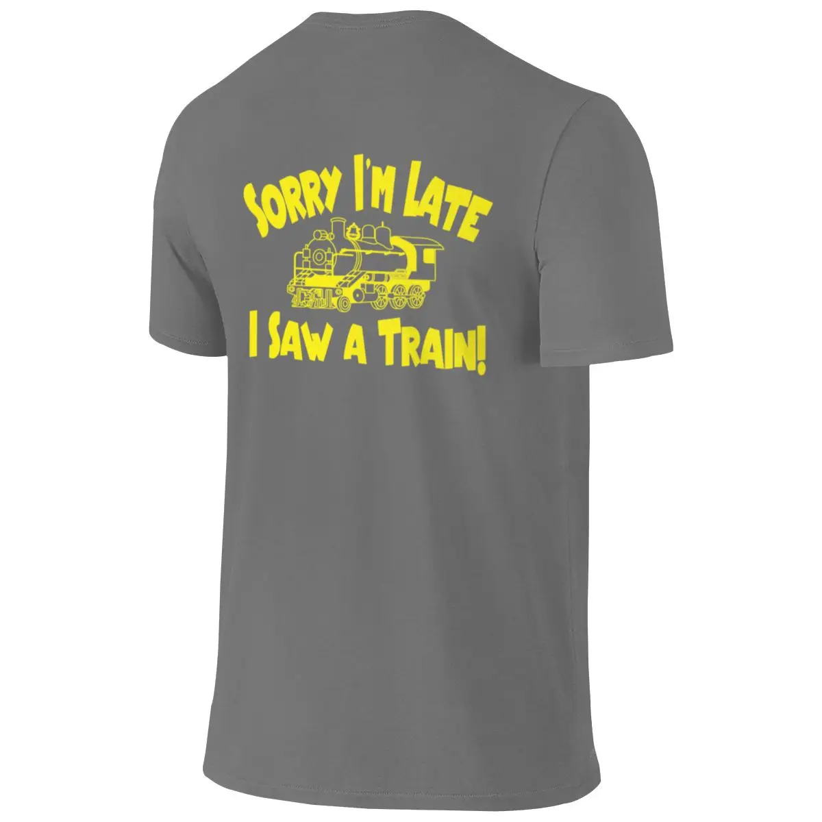 Sorry I M Late I Saw A Train! Outdoor Reversible T-shirt Minimalist Vibe Bright Colors Men's T-shirts
