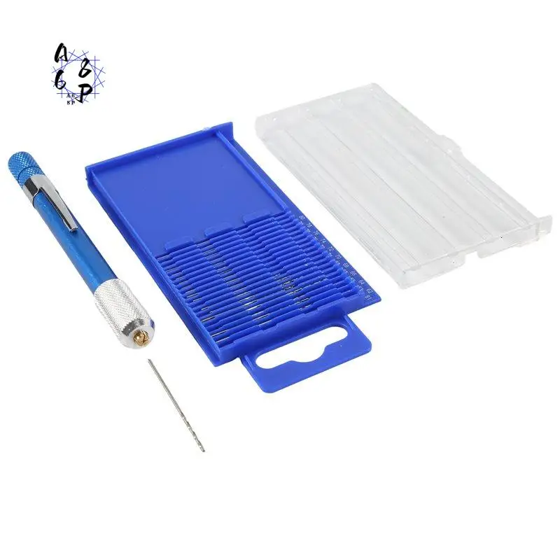A68P-21PCS Carburetor Jet Drill Bits Pin Vise Set, For Jewelry Bead Making Crafts Orifice Drilling Wood DIY Carving