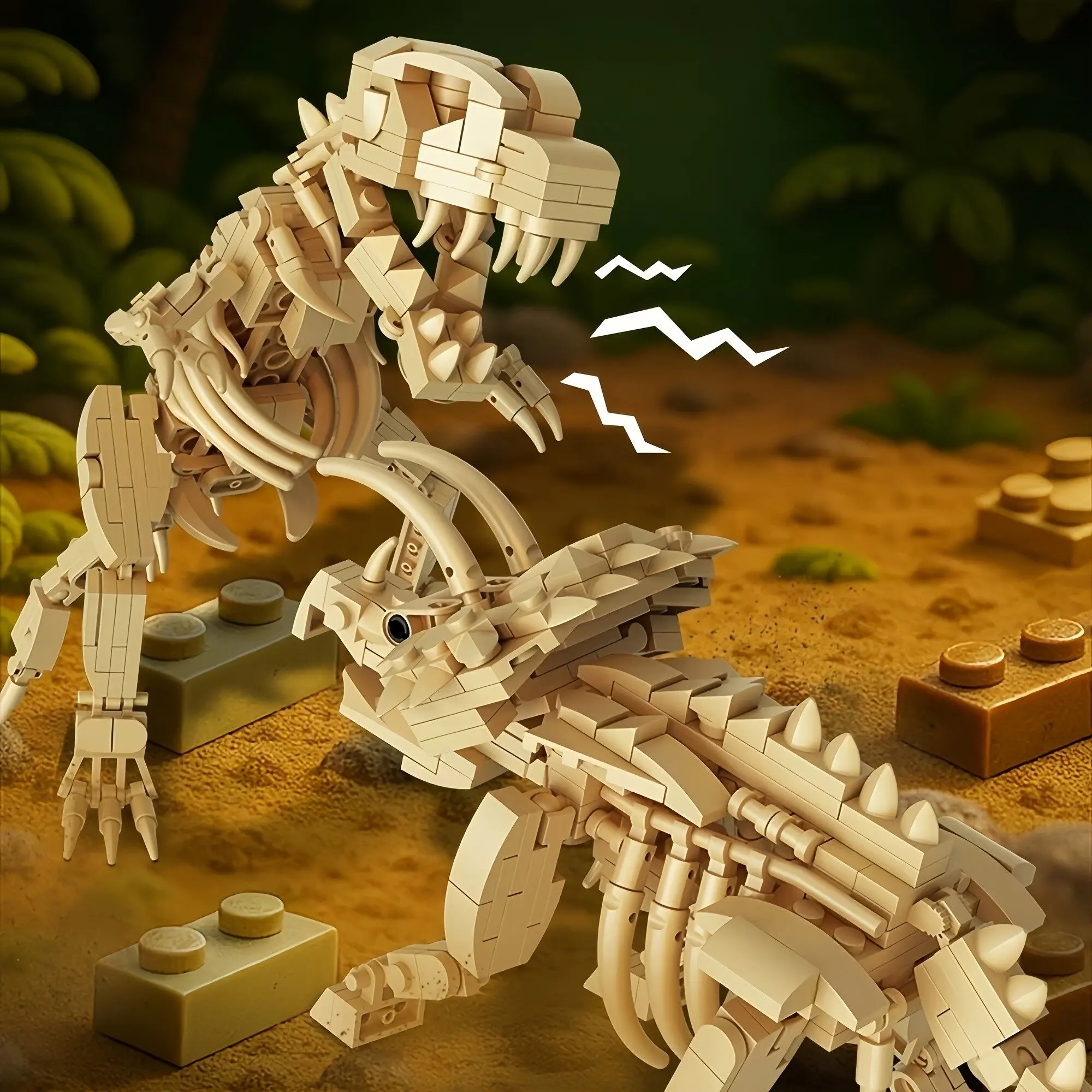 1225 шт. 4 в 1 скелет динозавра Юрского периода ископаемые строительные блоки T-Rex стегозавр трицератопс кирпичи игрушки для детей подарок для мальчиков