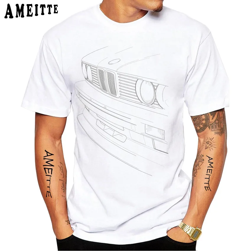 Camiseta de manga corta con estampado de coche para hombre, camisa clásica de Alemania, EUDM-E34, M5, E30, Vintage, informal, color blanco, novedad de verano