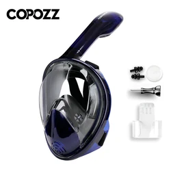 COPOZZ Full Face Scuba Diving Mask Anti Fog Goggles With Camera Mount Underwater Wide View Snorkel Swimming Mask For Adult Youth
